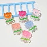 10Pcs Acrylic Tulip Flower Beads for DIY Jewelry Making