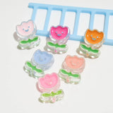 10Pcs Acrylic Tulip Flower Beads for DIY Jewelry Making