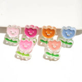 10Pcs Acrylic Tulip Flower Beads for DIY Jewelry Making