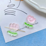 10Pcs Acrylic Tulip Flower Beads for DIY Jewelry Making