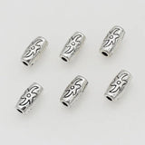 50pcs Antique Silver Long Tube Beads Charms Jewelry Metal DIY Bracelets Decor