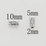 50pcs Antique Silver Long Tube Beads Charms Jewelry Metal DIY Bracelets Decor