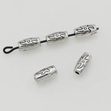50pcs Antique Silver Long Tube Beads Charms Jewelry Metal DIY Bracelets Decor
