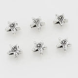 20pcs Antique Silver Star Beads Big Hole Jewelry Metal Loose Beads DIY Bracelet