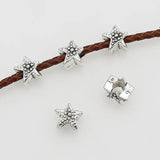 20pcs Antique Silver Star Beads Big Hole Jewelry Metal Loose Beads DIY Bracelet