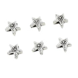 20pcs Antique Silver Star Beads Big Hole Jewelry Metal Loose Beads DIY Bracelet