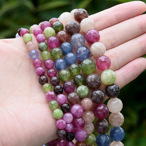 Natural Stone Tourmalines Jaspers Smooth Faceted Spacer Bead 15 In