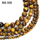 Yellow Tiger Eye Stone Spacer Beads Round DIY Jewelry Making