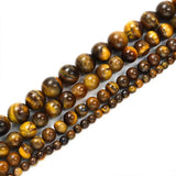Yellow Tiger Eye Stone Spacer Beads Round DIY Jewelry Making