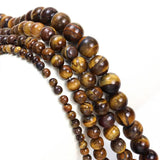 Yellow Tiger Eye Stone Spacer Beads Round DIY Jewelry Making