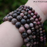 Natural Rhodochrosite Beads 6-10mm Smooth Round 15in