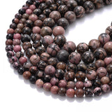 Natural Rhodochrosite Beads 6-10mm Smooth Round 15in