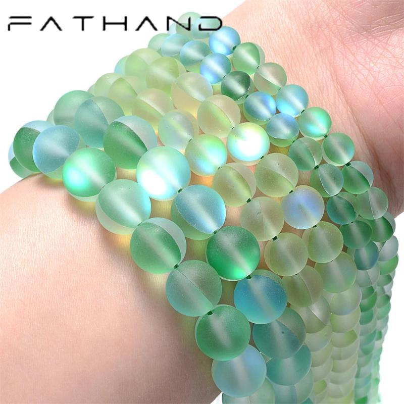 Matte Austrian Crystals Moonstone Bead Round Bulk Jewelry Bead 6-10mm