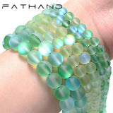 Matte Austrian Crystals Moonstone Bead Round Bulk Jewelry Bead 6-10mm