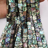 10pcs Abalone Shell Loose Beads 12mm Square Charms Jewelry Making DIY