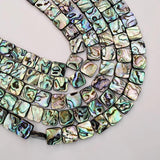 10pcs Abalone Shell Loose Beads 12mm Square Charms Jewelry Making DIY