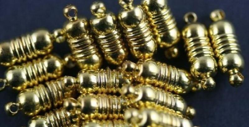 OMH 18x5mm 10 Sets Magnetic Clasps Silver Round Charms
