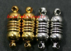 OMH 18x5mm 10 Sets Magnetic Clasps Silver Round Charms