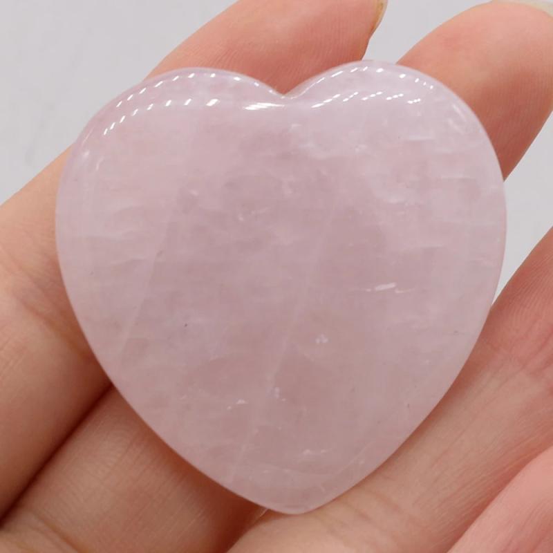 Rose Quartz Heart Shape Agates Beads 40x40mm