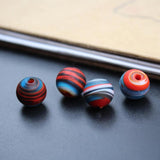 10Pcs 12mm Red Striped Glass Lampwork Beads for Jewelry Making