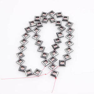 Natural Stone 11mm Hematite Square Beads for DIY Jewelry Making