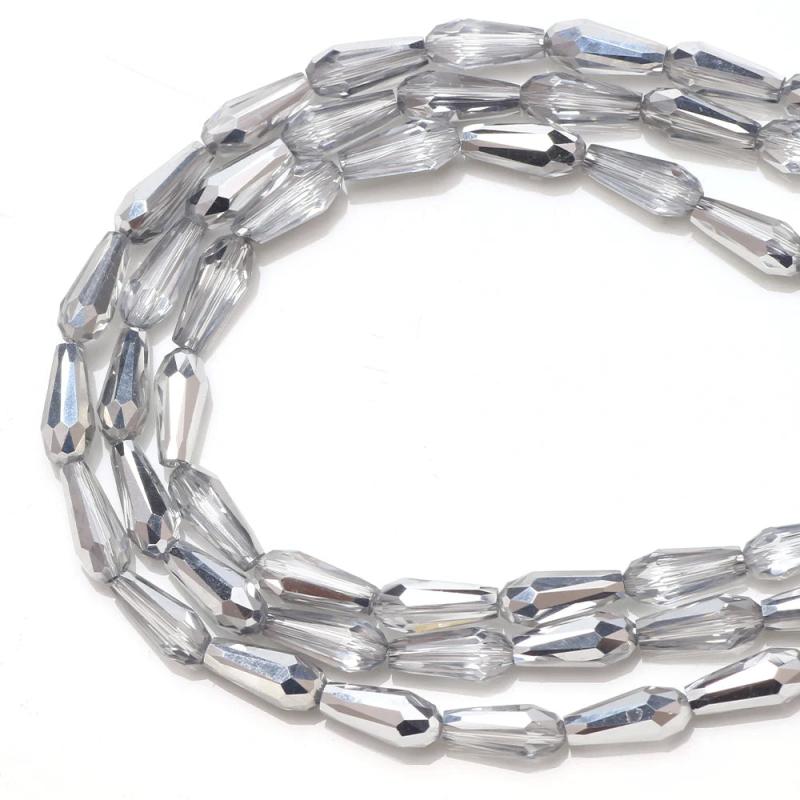 Faceted Drop Glass Beads 4X10/3X7MM Crystal Beads For Jewelry Making