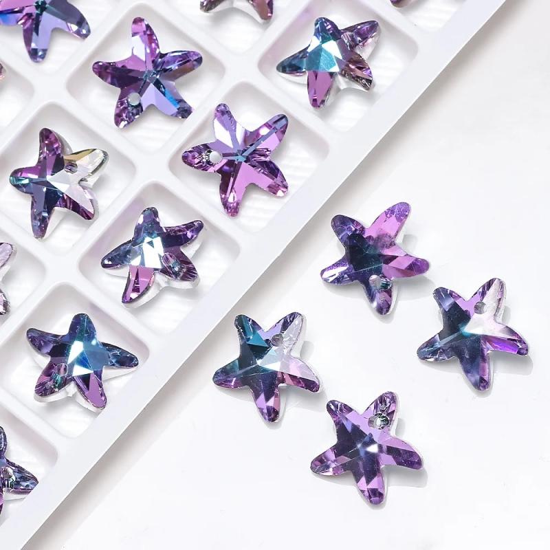 20pcs Pinkish Purple Heart Glass Beads for DIY Jewelry Making