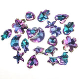 20pcs Pinkish Purple Heart Glass Beads for DIY Jewelry Making