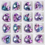 20pcs Pinkish Purple Heart Glass Beads for DIY Jewelry Making