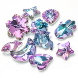 20pcs Pinkish Purple Heart Glass Beads for DIY Jewelry Making