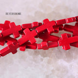 Red Howlite Cross Beads Pendant 25Pcs/Lot P469