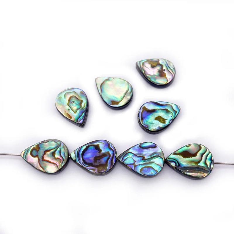 2pcs Abalone Shell Loose Beads Round DIY Jewelry Earrings Necklace