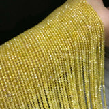 Natural Lemon Yellow Zircon Cut Surface Bead Loose Beads for DIY Jewelry Making
