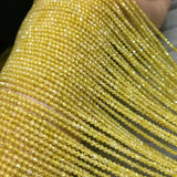Natural Lemon Yellow Zircon Cut Surface Bead Loose Beads for DIY Jewelry Making