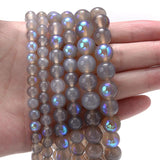 Grey Electroplated Moonstone Opal Beads for Jewelry DIY