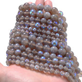 Grey Electroplated Moonstone Opal Beads for Jewelry DIY