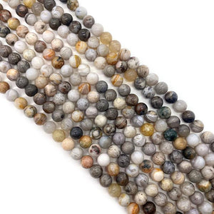 Bamboo Agate Stone Beads 6/8/10mm Round Shaped DIY Necklace Bracelets