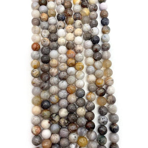 Bamboo Agate Stone Beads 6/8/10mm Round Shaped DIY Necklace Bracelets