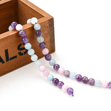 Natural Stone Tricolor Chalcedony Amethysts Agates Beads Round Spacer Beads