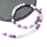 Natural Stone Tricolor Chalcedony Amethysts Agates Beads Round Spacer Beads