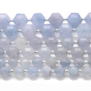 Faceted Aquamarines Spacer Beads 6-10mm Olive Shape Stone DIY