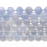 Faceted Aquamarines Spacer Beads 6-10mm Olive Shape Stone DIY