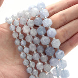 Faceted Aquamarines Spacer Beads 6-10mm Olive Shape Stone DIY