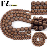 Copper Metallic Druzy Agates Beads 6/8/10/12mm Round