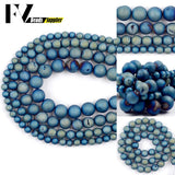 Metallic Natural Light Druzy Agates Beads 6/8/10/12mm