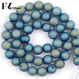 Metallic Natural Light Druzy Agates Beads 6/8/10/12mm