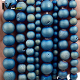 Metallic Natural Light Druzy Agates Beads 6/8/10/12mm