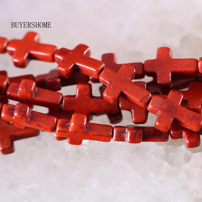 Brown Howlite Cross Beads Pendant 25Pcs/Lot P470