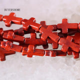Brown Howlite Cross Beads Pendant 25Pcs/Lot P470