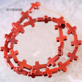Brown Howlite Cross Beads Pendant 25Pcs/Lot P470